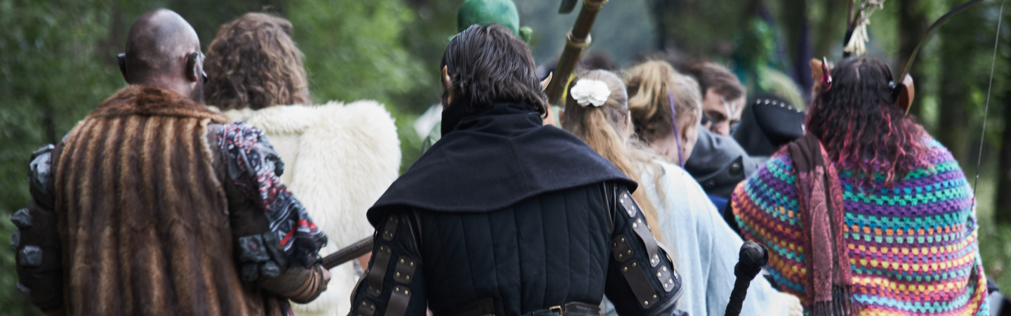 Charm deelnemers tijdens het larp evenement